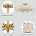 Goldtone Eight Light Sputnik Flush Mount Chandelier