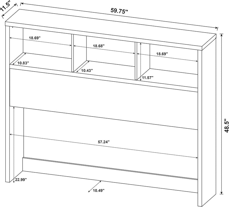Westpark 49-Inch Queen Bookcase Headboard Dark Pine