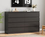 Modern 8 Drawer Dresser, Black