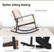 3-Piece Outdoor Rocking Chairs Bistro Set, Rattan Patio Furniture