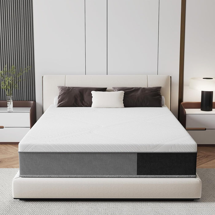 Full 10 Inch Hybrid Mattress in a Box, Medium-Firm, Memory Foam with Individually Pocketed Coils, Zoned Support, Motion Isolation, Certipur-Us Certified