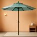 9' round Aluminum Market Umbrella, Crank Lift, Push Button Tilt, Black Pole, Sunbrella Spa