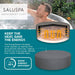 Saluspa Honolulu Airjet Large round 4 to 6 Person Inflatable Hot Tub Portable Outdoor Spa with 140 Airjets and Energysense Cover, Grey