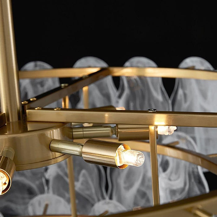 Gold Finish Tiered Chandelier Pendant Light Fixture