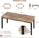 Dining Room Table for 6-8 People, 79”Dining Table, Brown | Kitchen Table with Iron Legs and Irregular Desktop, Quick Assembly, 300 Lbs Capacity, for Kitchen, Living Room(Only Table）