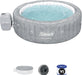 Saluspa Sicily Airjet 7 Person Inflatable Hot Tub round Portable Outdoor Spa with 180 Soothing Airjets and Insulated Cover, Gray