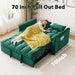 Sleeper Sofa Bed,55'' Convertible Pull Out Couch with Side Pockets,Velvet Fabric Loveseat Sleeper Sofa with Adjustable Backrest for Living Room,Bedroom,Apartment and Small Space, Green