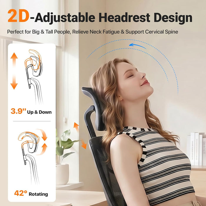 Big & Tall Ergonomic Mesh Office Chair 400 Lbs with Lumbar Support, Recline