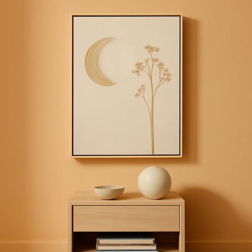 Arvelo Moon Canvas Wall Art, Neutral Celestial Decor for Bedroom & Living Room, Ready to Hang