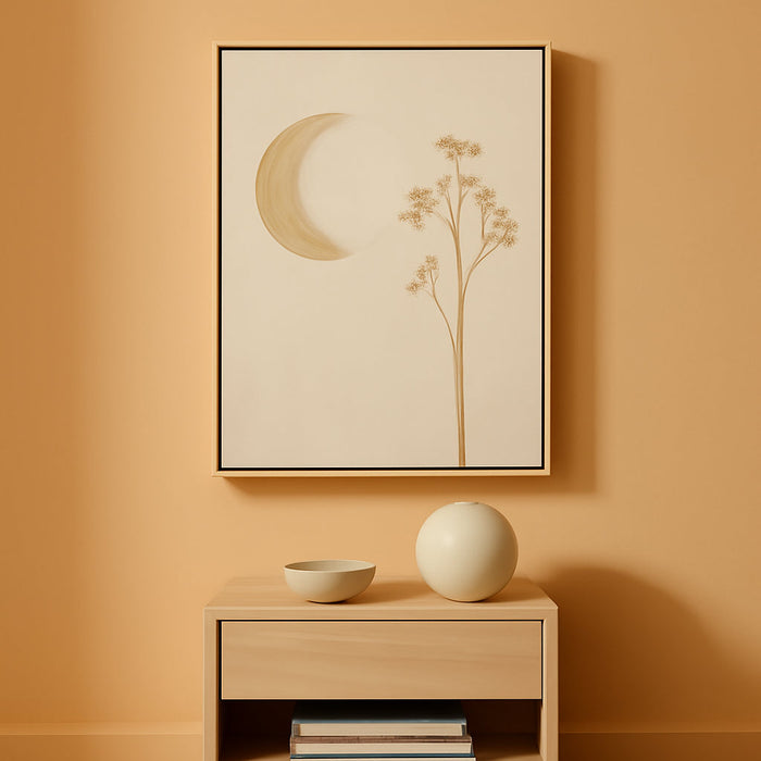 Arvelo Moon Canvas Wall Art, Neutral Celestial Decor for Bedroom & Living Room, Ready to Hang