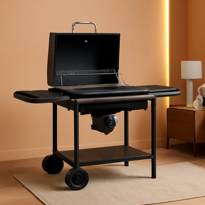 Charcoal BBQ Outdoor Grills: Spacious Barbecue Barrel Grill with Side Tables - Premium Charcoal Bbqs for Patio Cooking Backyard Grilling Tailgating Camping Picnic Party