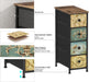 Narrow Storage Dresser Slim Dresser with Retro Flowers Fabric Drawers Vertical Skinny Cabinet for Small Spaces,Bathroom,Bedroom Closet Nightstand,Entryway Organizer (Retro Flower, 4 Drawers)
