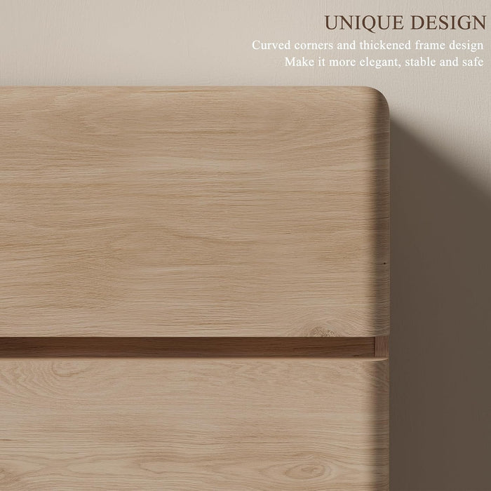 Natural Oak 6 Drawer Dresser for Bedroom, 48" Tall Chest of Drawers