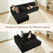 103Inch Black Corduroy Premium Modular Sectional Sofa