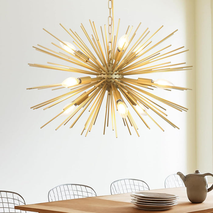 24Inch Golden Gleaming SputnikChandelier With Nine Lights