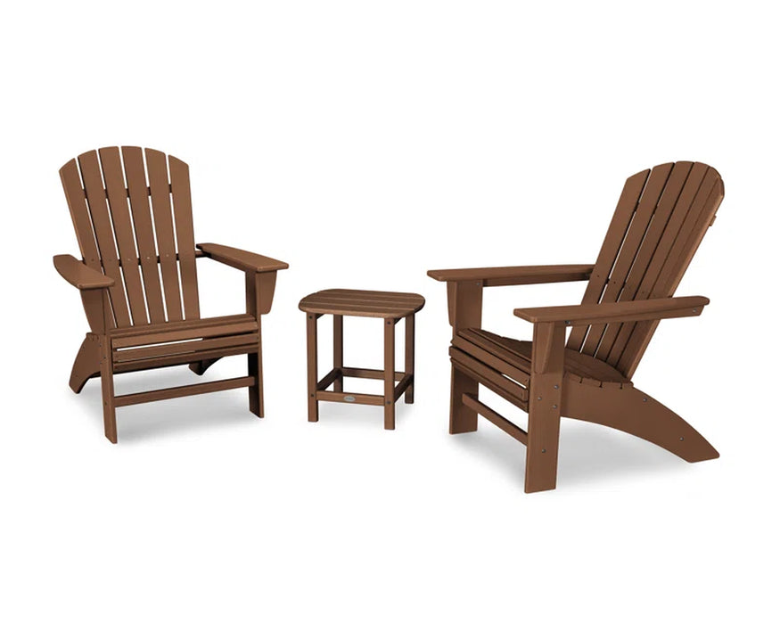 Nautical 3-Piece Curveback Adirondack Set