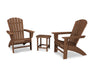 Nautical 3-Piece Curveback Adirondack Set