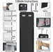 57X20 Door Hanging Full Length Mirror, Floor (Height 5.7Ft Just Body in 1.3Ft) or Wall Mounted Metal Frame Rectangle Dressing Mirrors for Bedroom Bathroom Living Room 57 Inch Black