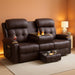 Recliner Sofa, Massage Reclining Sofa 3 Seater Sets Heavy Weight Capacity, RV Loveseat Couch Clearance with Flip Back Console, Storage, Cup Holders, Wall Hugger Reclining Couch for Living Room