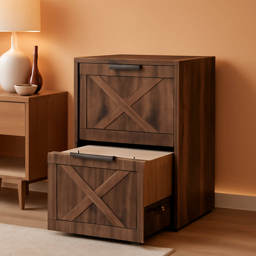 Wood Filing Cabinet, 2 Drawer File Cabinet for Home Office