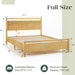 Full Size Solid Wood Bed Frame with Headboard, Minimalist Platform Bed with Wood Slats Support/No Box Spring Needed/Easy Assembly/Noise-Free, Natural