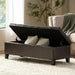 Ottilie Leather Storage Ottoman, Brown