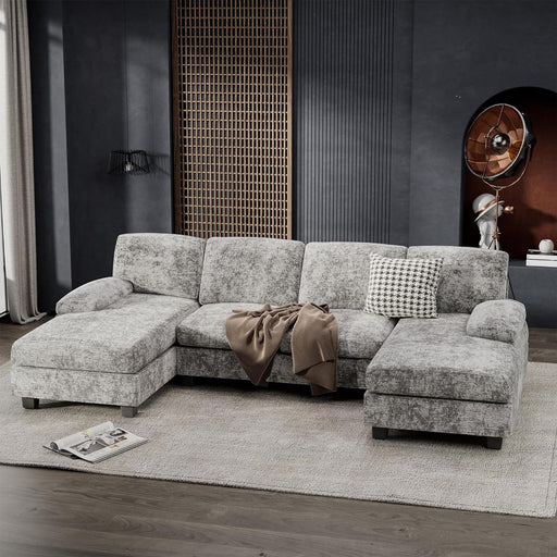 2-Piece Fabric Sectional Sofa with Chaise