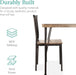 5-Piece Metal and Wood Indoor Modern Rectangular Dining Table Furniture Set for Kitchen, Dining Room, Dinette, Breakfast Nook W/ 4 Chairs - Drift Brown