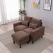 Modern Sofa Set 2 3 Seater with Footstool Sofa Suite Convertible Sectional Furniture for Living Room (Brown, 2 Seater with Footstool)