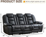 Faux Leather Power Reclining Sofa, Electric 3 Seat Recliner Sofa Chair with USB and Type-C Charging Ports, Overstuffed Armrest and Backrest, Couch Furniture for Living Room, Black