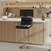 Bar Stools Modern Pu Leather Swivel Adjustable Hydraulic Bar Stool Square Counter Height Stool Set of 2 (Black)