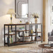 Console Sofa Table, 70.9 Inch Extra Long Table behind Couch with Storage Shelves, 3-Tier Industrial Narrow Entryway Hallway Accent Table for Living Room, Rustic Brown