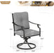 Patio Swivel Chairs, Metal Armchairs W/Cushions, 4PCS