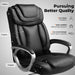 Ergonomic Office Chair Home Office Desk Chairs Comfy Back Support PU Leather Executive Office Chair with Wheels Headrest Padded Armrests Height Adjustable Tilt Swivel Rolling Reclining Seat