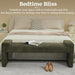 58.7" End of Bed Bench Upholstered Modern Bedroom Bench for Living Room & Entryway, Easy Assembly, Footrest Ottoman Accent Window Bench with Solid Wood Frame & Curved Arm, Green