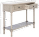 Home Collection Tate Greige 2-Drawer Bottom Shelf Console Table