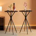 Bar Tables Set of 2, round Cocktail High Top Pub Bistro Table for Events Party, Kitchen Dining, Home Bar, 23.6 X 23.6 X 41.3 Inches, Sturdy Metal Frame, Modern Style, Easy to Assemble, Black