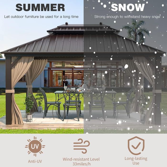 10x13 Feet SolidTop Gazebo Galvanized Steel Roofing