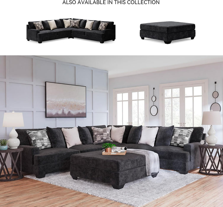 Lavernett Contemporary Square Oversized Accent Ottoman, Dark Gray