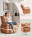 Leather Recliner Chair - Heat and Massage, Swivel Rocker Manual Recliner for Adults, Lazy Rocking Chair with Comfort Arms and Back Single Sofa for Living Room