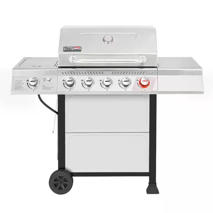 5-Burner Propane Gas Grill in Stainless Steel with Sear Burner and Side Burner