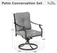 Patio Swivel Chairs, Metal Armchairs W/Cushions, 2PCS