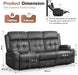 Recliner Sofa, Massage Flip-Back Reclining Sofa 3 Seater Sets Heavy Weight Capacity, RV Loveseat Clearance, Recliner Couch with Storage, Cup Holders, Wall Hugger Couches for Living Room