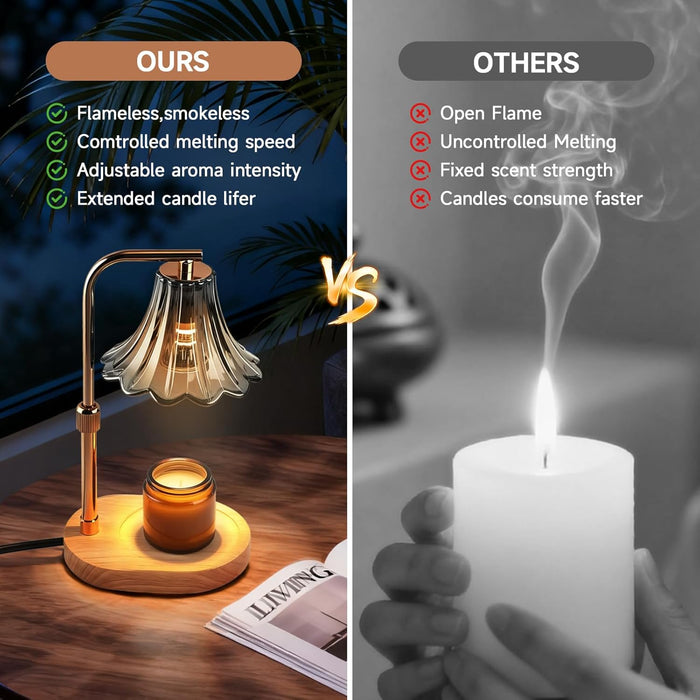 Candle Warmer Lamp with Timer Height-Adjustable Valentine'S Day Gifts Birthday Gifts for Women and Mothers Housewarming Gifts New Home Decor 2 Bulbs