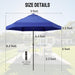 CROWN SHADES 9Ft Patio Umbrella Olefin Slot-Lock Double-Layer Design