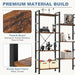 Wide Adjustable Bookshelf With Industrial Modular Panels