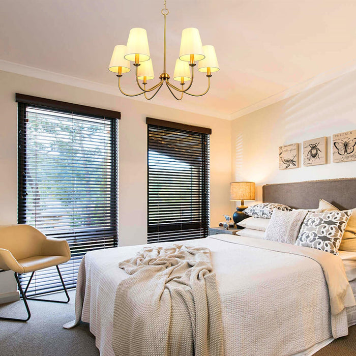 Brushed Brass 6 Light Linear Pendant ChandelierLine