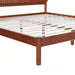 Transitional Brown Solid Wood Frame King Platform Bed with Minimalist Slatted Headboard