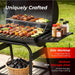 Upgraded Barrel Charcoal Grill with 2 Sides Table, BBQ Grill Outdoor Smoker with Wheels for Party Garden Patio and Backyard Cooking 39''D × 24''W × 46''H (Upgraded Grill W/Side Table)