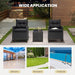 3 Pieces Patio Rocking Chair, Black Wicker Bistro Set (Black)